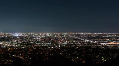 Los Angeles Panorama Night Skyline, Griffith Park 'tan Kaliforniya' ya