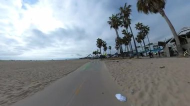 Venice Beach Bisiklet Yolu Kuzey Sahil Yolu Bisiklet Önü Görünümü 05 Kaliforniya ABD