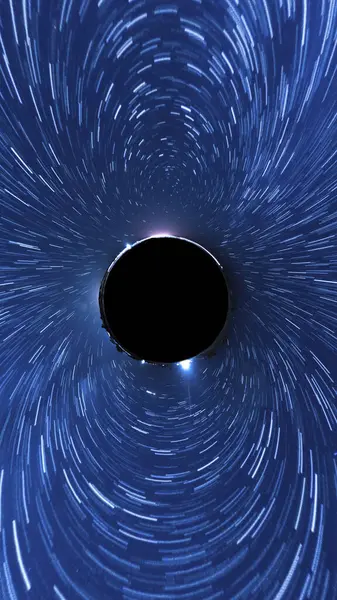 Girdap Yıldız İzleri VR 360 Küçük Gezegen Efekti Evren Dikey Astrofotografı Gece Gökyüzü