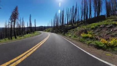 Lassen Volkanik Elmas Tepesi 04 Ön Manzara Volkanik Miras Sahnesinin Sürücü Plakaları Güneye giden Bythway
