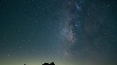 Samanyolu Galaksisi ve Delta Aquarids Meteor yağmuru Trona Tepeleri üzerinde 50 mm Güneydoğu Gökyüzü Ölüm Vadisi Bölgesi Kaliforniya ABD