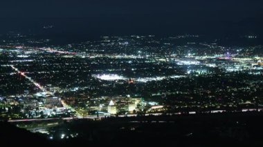 San Fernando Vadisi Gece Şebekesi Panorama Zaman Süreleri Kuzey Hollywood California ABD