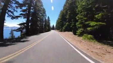 Krater Gölü Kuzey Bölgesi Rim Yolu S Cleetwood Koyu Meriam Point 02 Ön Manzara Sürücü Plakası Oregon