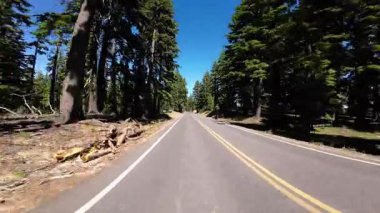 Krater Gölü Kuzey Bölgesi Rim Yolu S Cleetwood Koyu Meriam Point 02 Arka Manzara Sürücü Plakası Oregon