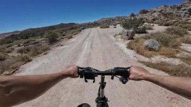Dağ Bisikleti POV Red Rock Kanyonu Bisiklet 2 Mojave Çölü Kaliforniya ABD