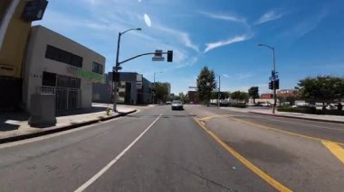 Los Angeles Wilshire Bulvarı Doğu istikametinde MacArthur Park 06 Arka Manzara Union Ave sürücü plakası Kaliforniya