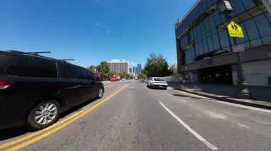 Los Angeles Wilshire Bulvarı MacArthur Park 08 Önden Kaliforniya plakalı Union Bulvarı