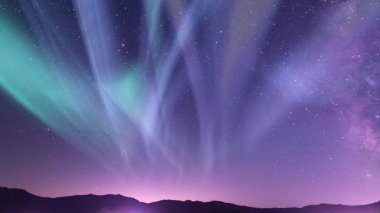 Samanyolu Galaksisi Aurora Gece Mutluluğu Mover Dağları