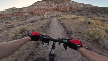 Mountain Bike POV Mojave Desert Canyon Sunset 3 Bisiklet ABD 'de