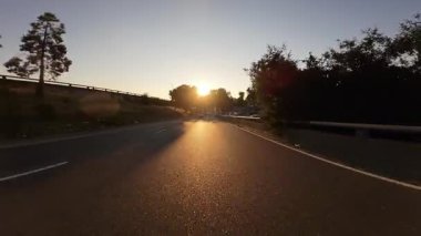 Sacramento Çevre Yolu 50 Batı Önü Sunset Sürücü Plakası Kaliforniya ABD Ultra Geniş Geniş