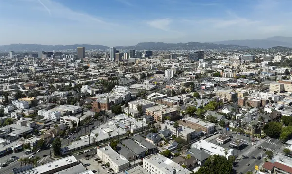 Los Angeles Pico Union Hava Çekimi Kuzeybatı Kaliforniya ABD 'ye dönük
