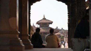 Nepal Bhaktapur Durbar Meydanı Rameshwar Tapınağı Yavaş Hareket Dengeleyici İleri Dünya Mirası Bölgesi Katmandu Vadisi