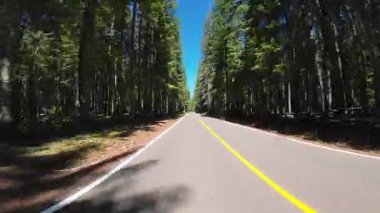 Krater Gölü Otoyolu Doğu Union Creek 'ten Güney Girişi 05 Arka Manzara Sürücü Plakası Oregon