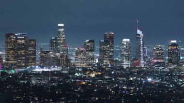 Los Angeles Şehir Merkezi Gökdelenleri Gece Telepatiği Griffith Park Zaman aşımı Pan R California ABD