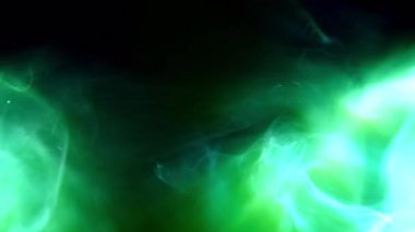 Parlayan Duman Parçacıkları Yeşil Yüksek Enerji Animasyon Arkaplanı Döngüsü