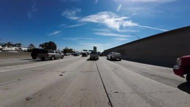 Los Angeles Şehir Merkezi Otoyolu 110 Güney 'den 10 Batı-11 Ön Manzara Sürücü Plakası Kaliforniya ABD Ultra Geniş