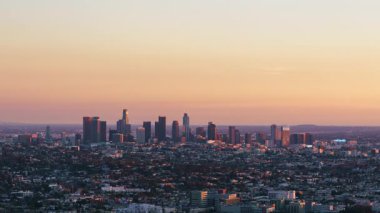 Los Angeles Downtown Sunset to Night Cityscape Time Lapse California USA