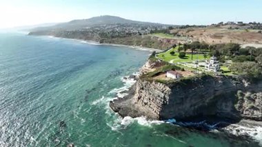 Los Angeles Point Fermin Deniz Feneri Hava Çekimi R San Pedro California ABD