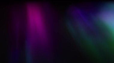 Kuzey Işıkları Siyah Arkaplanda Renkli Aurora Canlandırması