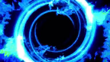 Yanan Mavi Yangın Portal Döngüsü Yüksek Enerji Animasyon Özgeçmişi