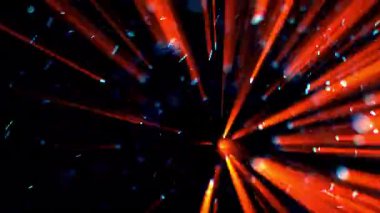 Uçan Turuncu Parçacıklar ve Parlayan Işık Işınları Döngü Animasyon Özeti