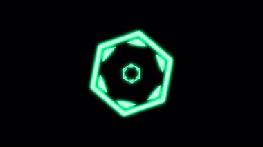 Altıgen Geometrik Desenler M Yeşil Canlandırma Döngüsü