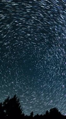 Kaliforniya 'da Dikey Yıldız İzleri Yaz Yıldızlarını İzleme Astrofotoğrafçılık Gecesi Hava Hızı ABD