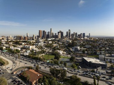 Echo Park Havayolları 'ndan Los Angeles Şehir Merkezi Hollywood Otoyolu Kaliforniya' yı vurdu
