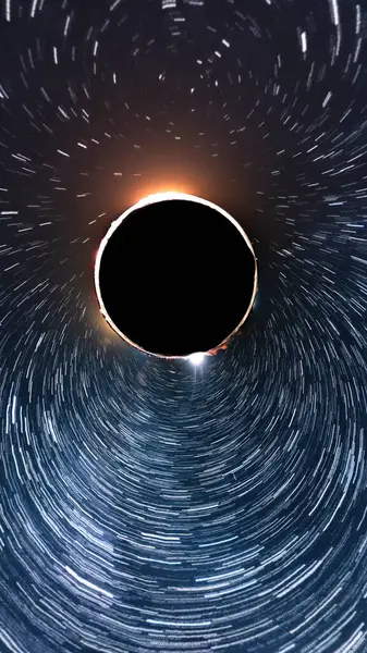 Gece Gökyüzü Yıldız İzleri VR 360 Küçük Gezegen Efekti Evren Dikey Astrofotografı Gece Gökyüzü