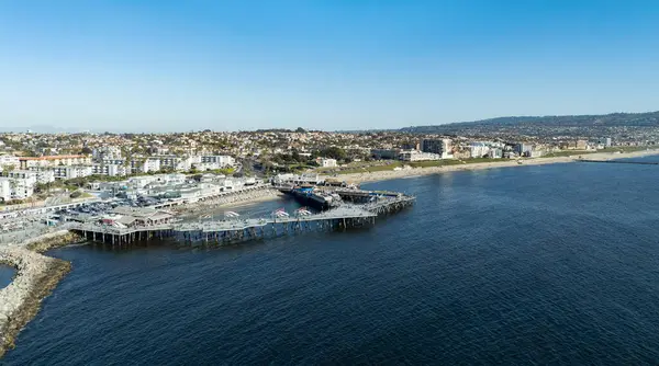 Kaliforniya Sahili Redondo Sahili İskelesi Havadan Çekimi Kaliforniya ABD