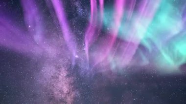 Aurora ve Samanyolu Zaman Hızı Gece Dinginliği