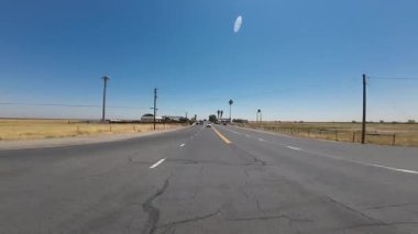 Orta Kaliforniya Gustine Otoyol Rampası 5 Güney 01 Arka Görüş Sürücü Plakası ABD Ultra Geniş Geniş