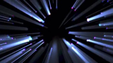 Parlayan Çoklu Renk Parçacıkları ve Işık Işınları Döngü Dönüşü Animasyon Özeti