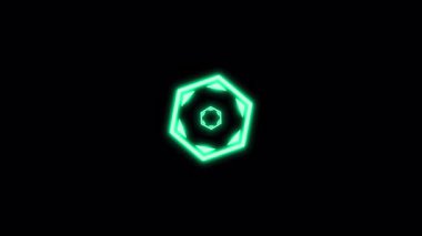 Altıgen Geometrik Desenler S Yeşil Canlandırma Döngüsü