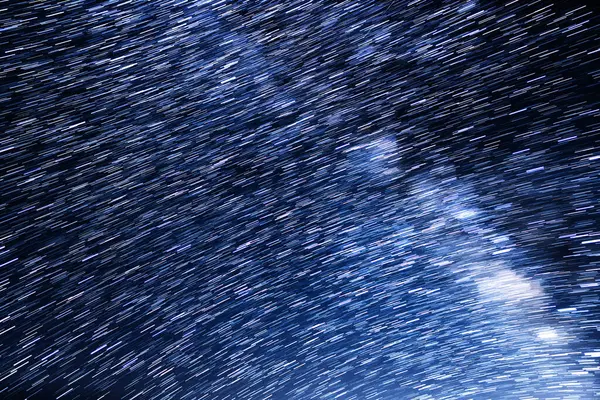 Stargazing Star Trails of Milky Way Galaxy at 24mm Over Mojave Desert Astrophotography Night Sky in California USA