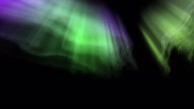 Aurora Kuzey Işıkları Yeşil Mor Döngü