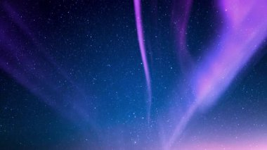 Aurora Mor ve Samanyolu Galaksisi Horizon Eğimi Üzerinde