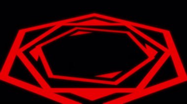 3 Boyutlu Altıgen Geometrik Desenler Kırmızı Canlandırma Döngüsünü Döndürür