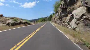 Yosemite Tioga Yolu No: 02 Cascade Falls 'dan Crane Düz Sierra Nevada Dağlarına Hiperlapse Sürüşü