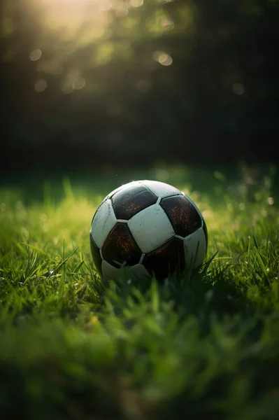 足球日落 足球日落 高质量的照片 图库照片