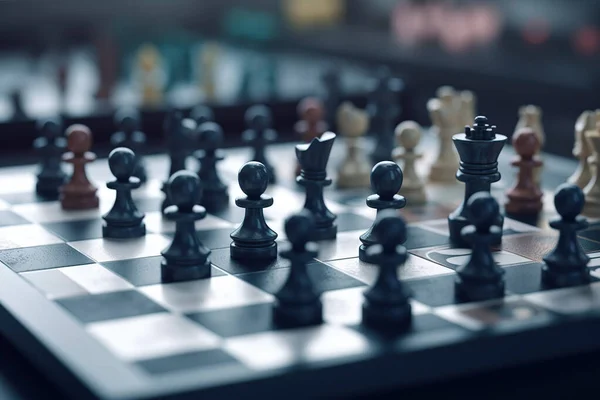 Satranç figürleriyle planlama stratejisi. Yüksek kalite fotoğraf