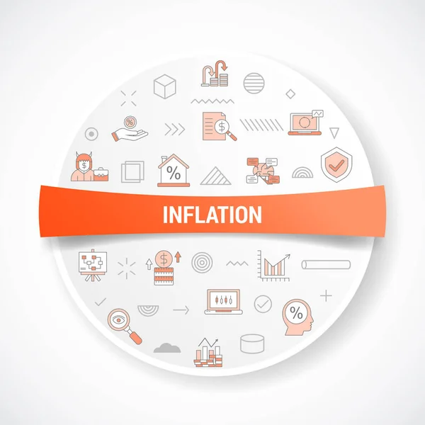 Concept Inflation Avec Concept Icône Avec Forme Ronde Circulaire Pour — Image vectorielle