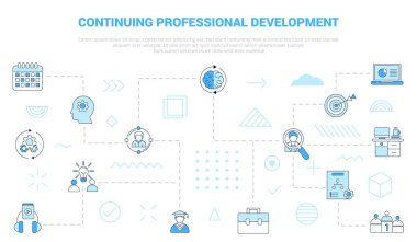 cpd continous professional development concept with icon set template banner with modern blue color style vector illustration clipart