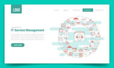 itsm information technology service management concept with circle icon for website template or landing page homepage vector illustration clipart
