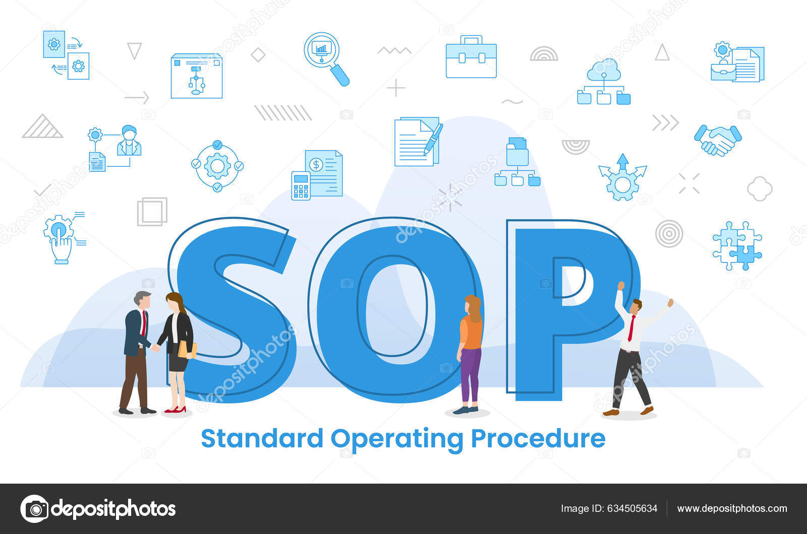 Sop Standard Operating Procedure Concept Big Words People Surrounded ...