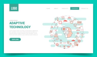 adaptive technology concept with circle icon for website template or landing page homepage vector