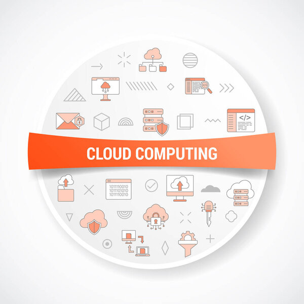 cloud computing concept with icon concept with round or circle shape for badge vector