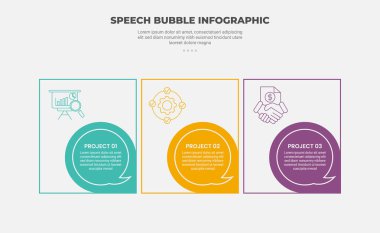 konuşma kabarcığı şekli bilgi çizelgesi biçimi 3 nokta şablonu ile büyük kare kutu ve slayt sunum vektörü için alttaki rozet