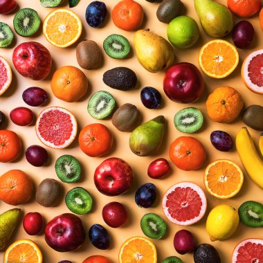 Fresh fruits assorted fruits colorful background.Vitamins natural nutrition concept.