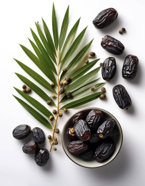 Ajwa Dates isolated on white background clipart